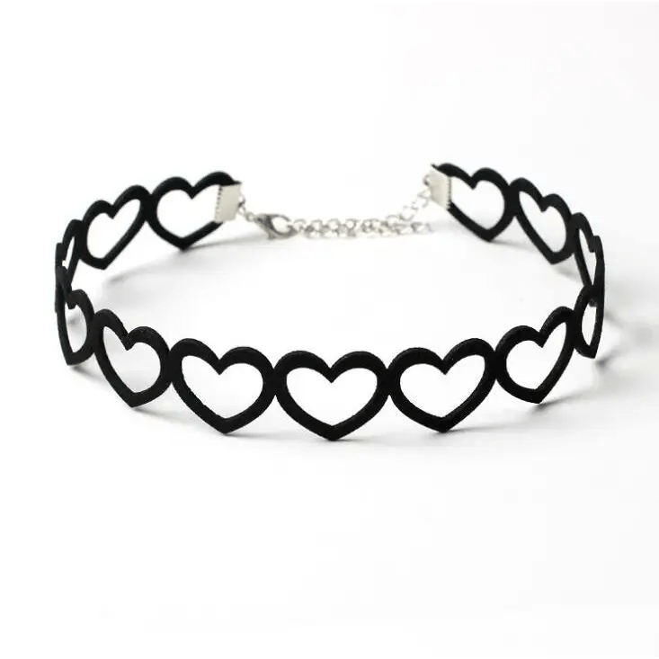 Jet Black Heart Choker Necklace for Chic Goth Fashion - Cosparty
