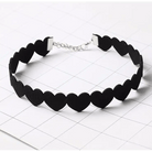 Jet Black Heart Choker Necklace for Chic Goth Fashion - Cosparty