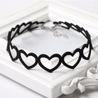 Jet Black Heart Choker Necklace for Chic Goth Fashion - Cosparty