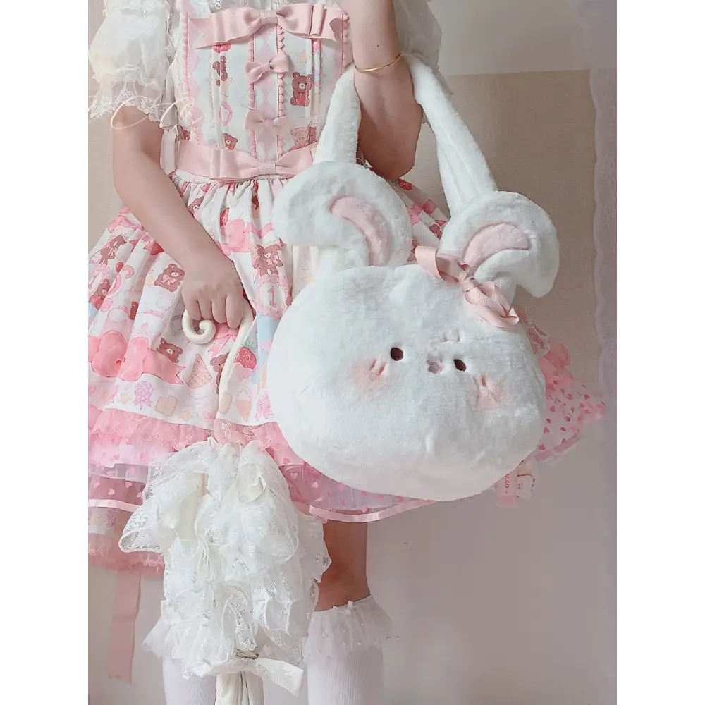 Jumbo Fuzzy Bunny Lolita Bag for Kawaii Fashionistas - bag