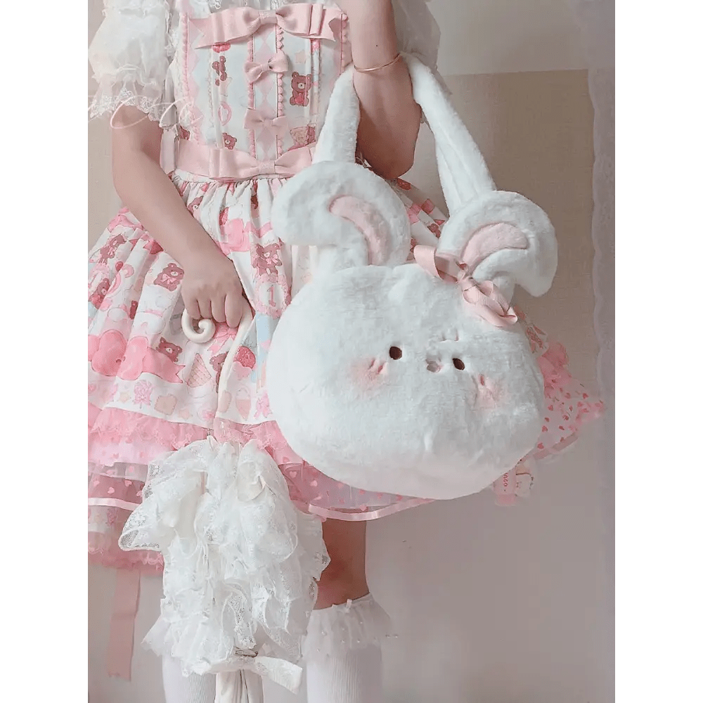 Jumbo Fuzzy Bunny Lolita Bag for Kawaii Fashionistas - Cosparty