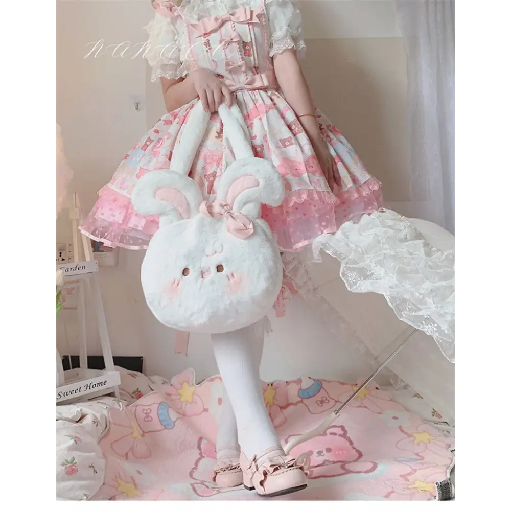 Jumbo Fuzzy Bunny Lolita Bag for Kawaii Fashionistas - bag