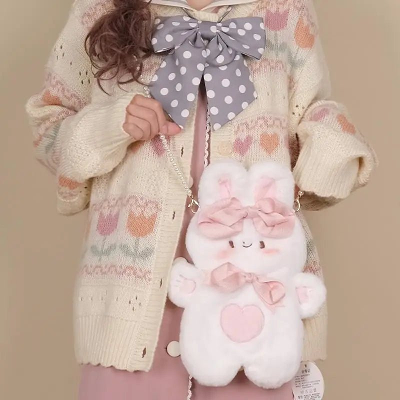 Jumbo Fuzzy Bunny Lolita Bag for Kawaii Fashionistas - Cosparty