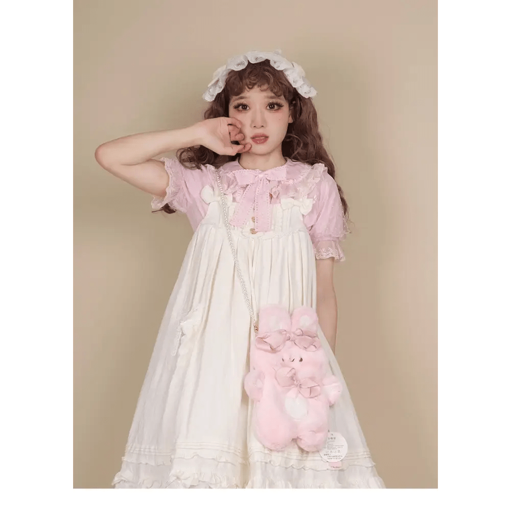 Jumbo Fuzzy Bunny Lolita Bag for Kawaii Fashionistas - Cosparty