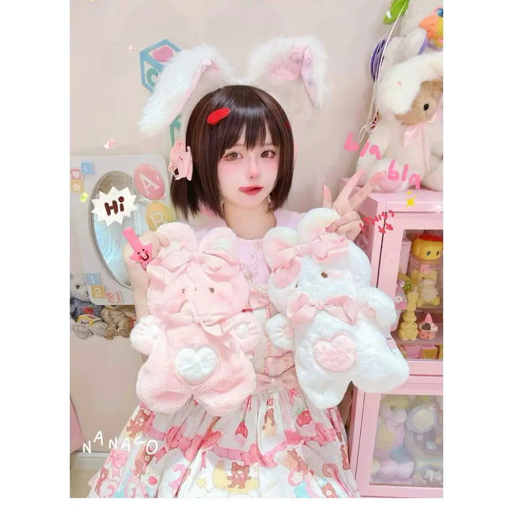 Jumbo Fuzzy Bunny Lolita Bag for Kawaii Fashionistas - bag