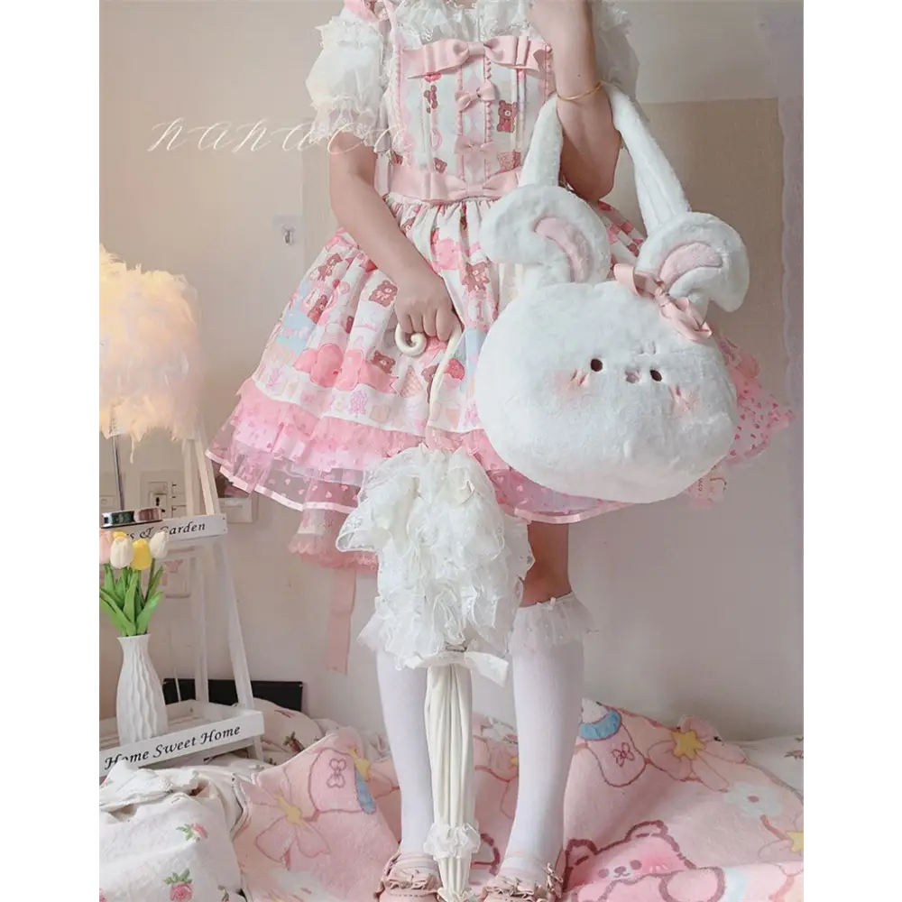 Jumbo Fuzzy Bunny Lolita Bag for Kawaii Fashionistas - bag