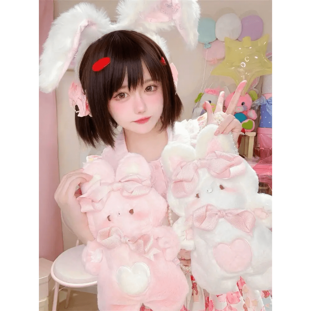 Jumbo Fuzzy Bunny Lolita Bag for Kawaii Fashionistas - Cosparty