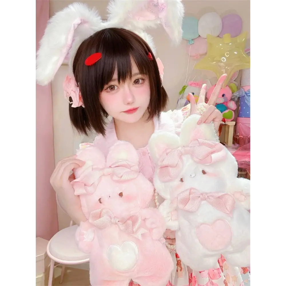 Jumbo Fuzzy Bunny Lolita Bag for Kawaii Fashionistas - Small Pink - bag