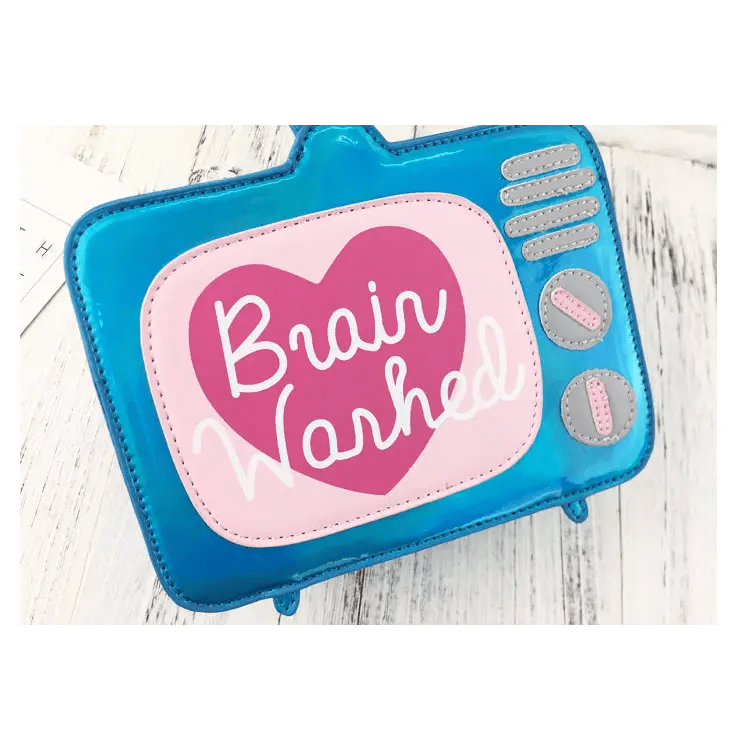 K - Pop Inspired Holographic Vintage Television Shaped Handbag - Cosparty