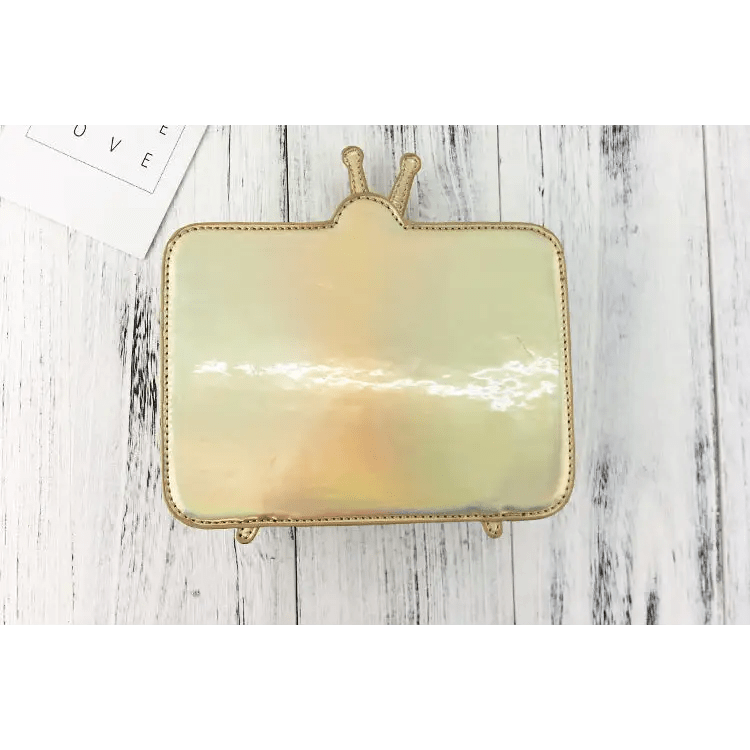 K - Pop Inspired Holographic Vintage Television Shaped Handbag - Cosparty