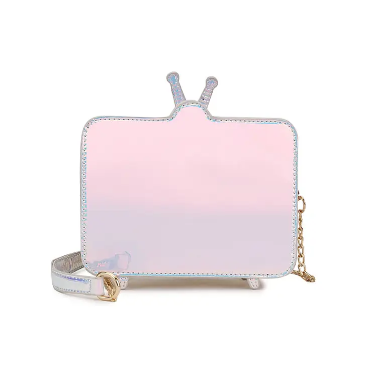 K-Pop Inspired Holographic Vintage Television Shaped Handbag - Purse