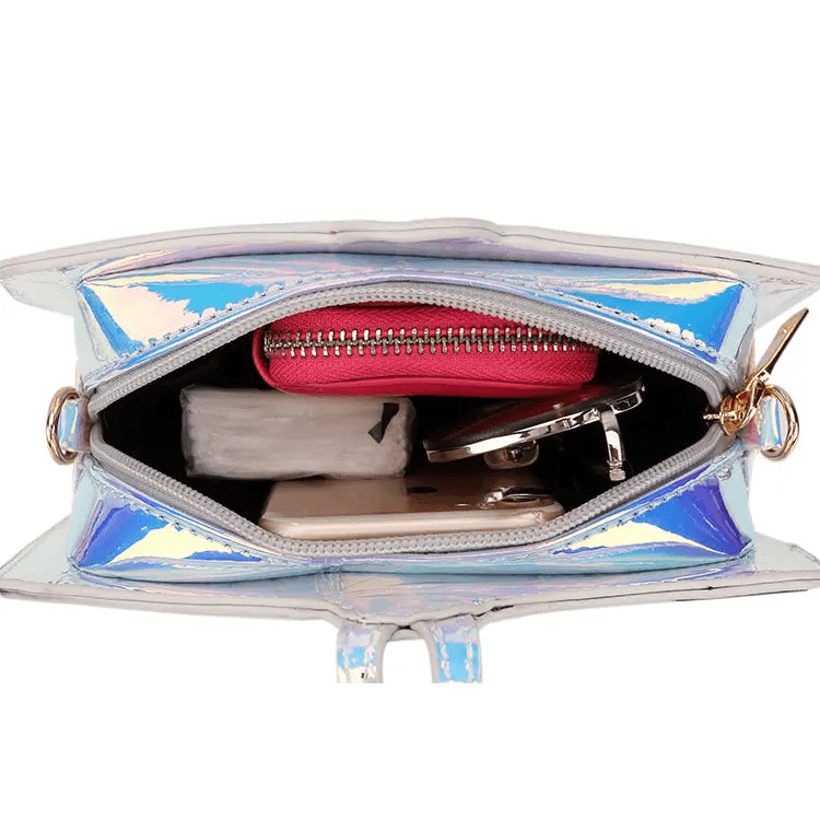 K - Pop Inspired Holographic Vintage Television Shaped Handbag - Cosparty