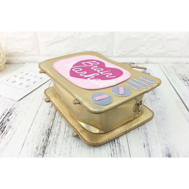 K-Pop Inspired Holographic Vintage Television Shaped Handbag - Purse