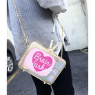 K - Pop Inspired Holographic Vintage Television Shaped Handbag - Cosparty