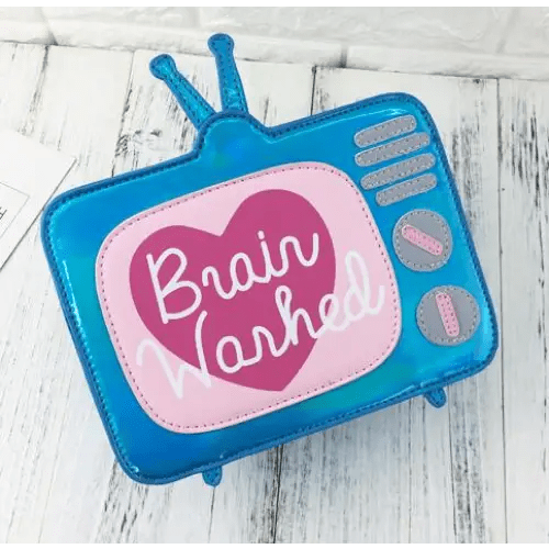 K - Pop Inspired Holographic Vintage Television Shaped Handbag - Cosparty