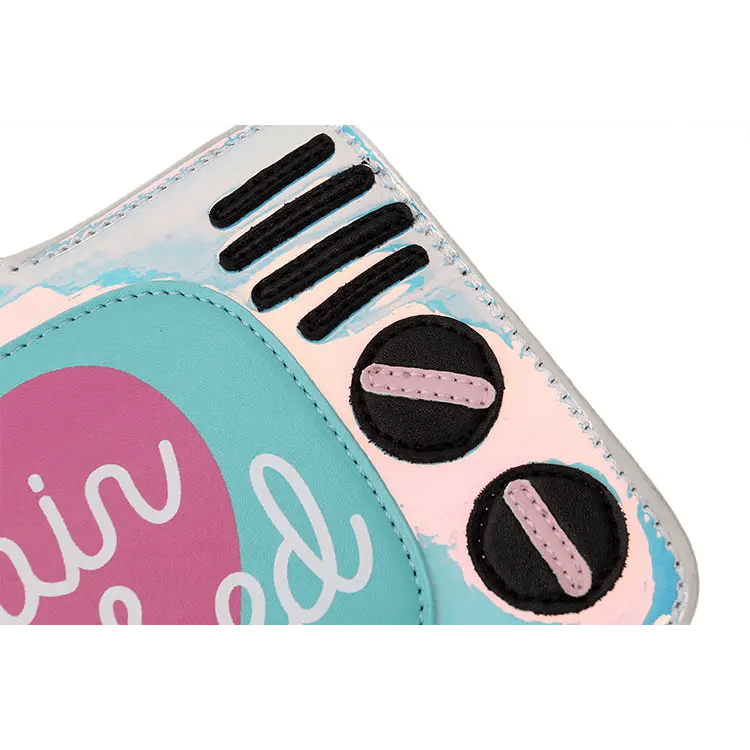K - Pop Inspired Holographic Vintage Television Shaped Handbag - Cosparty