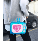 K - Pop Inspired Holographic Vintage Television Shaped Handbag - Cosparty