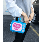 K - Pop Inspired Holographic Vintage Television Shaped Handbag - Cosparty