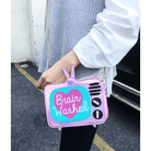 K - Pop Inspired Holographic Vintage Television Shaped Handbag - Cosparty