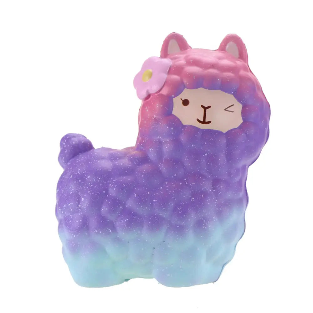 Kawaii Alpaca Squeeze Toys in Cosmic Galaxy and Pastel Colors - toy