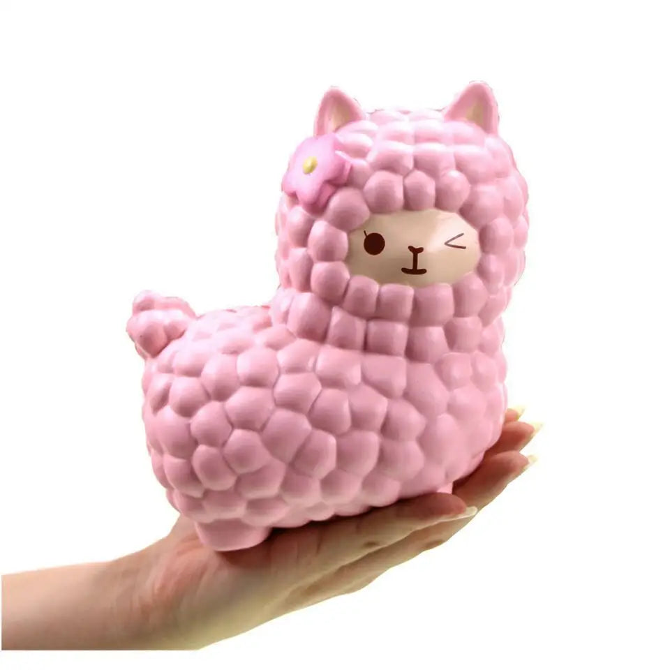 pink alpaca squeeze toy stress ball stress relief autism stim stimming kawaii fairy kei by Cosparty