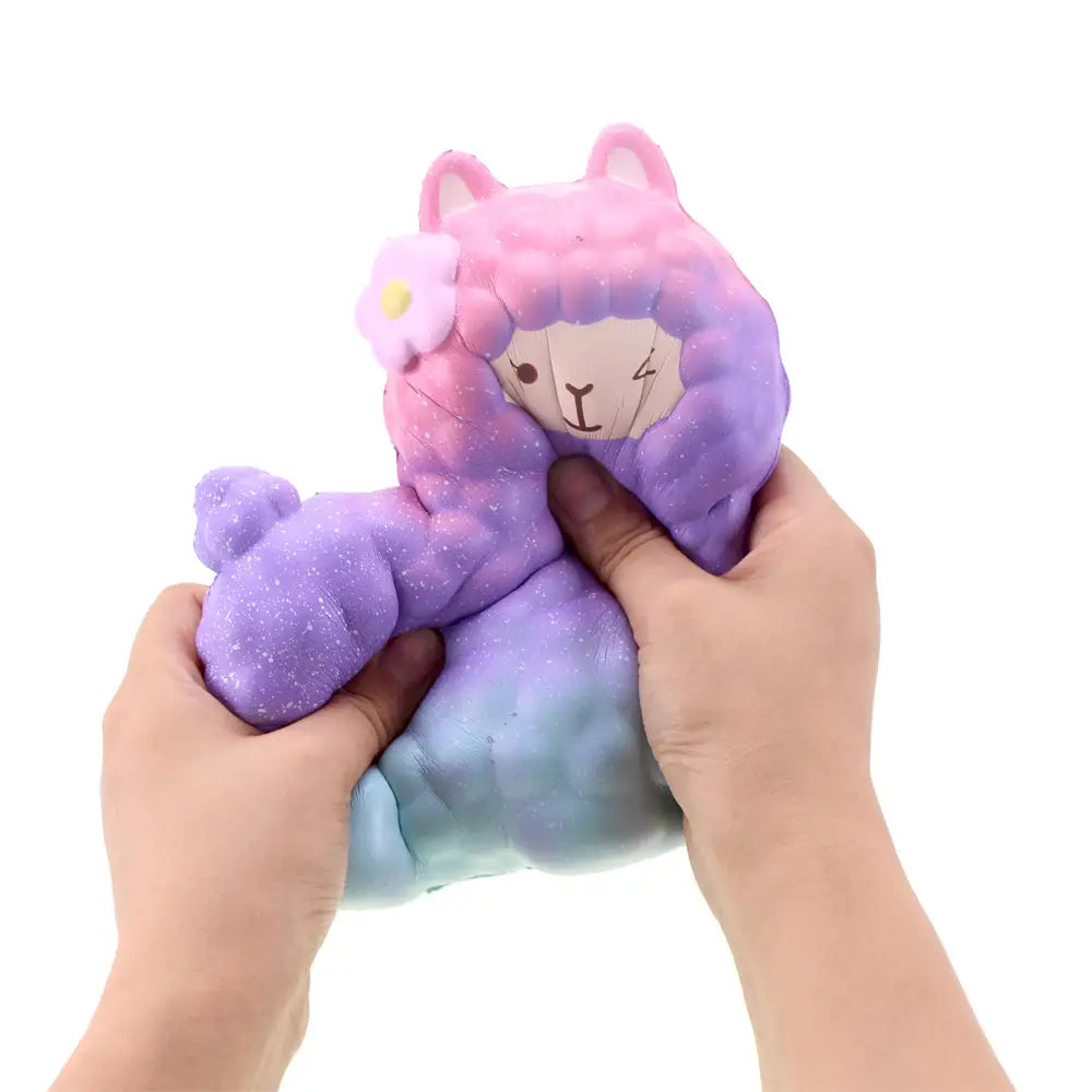 Kawaii Alpaca Squeeze Toys in Cosmic Galaxy and Pastel Colors - toy