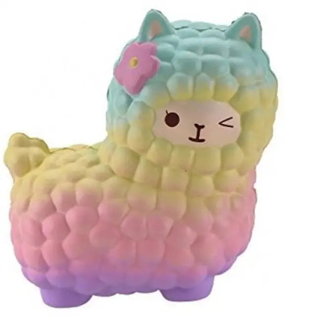 Kawaii Alpaca Squeeze Toys in Cosmic Galaxy and Pastel Colors - toy