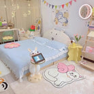 Kawaii Angelic Kitten Floor Mat for Bedroom and Bathroom Decor - Cosparty
