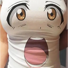 Kawaii Anime Face Expression T-Shirt Cute Tee Tops Manga