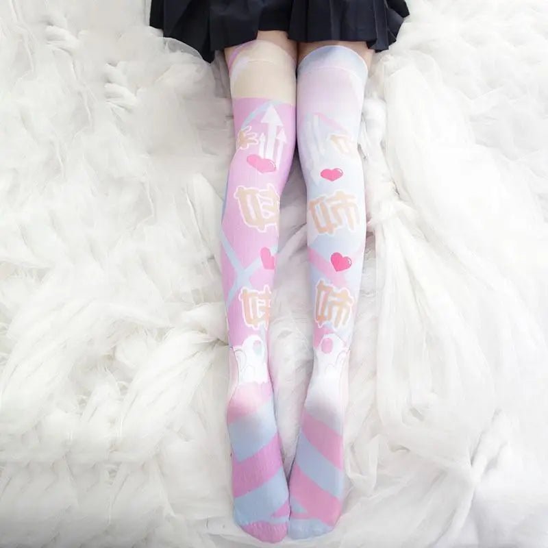 Kawaii Anime Inspired Stockings in Pastel Fairy - Kei Prints 28334609 - 1 - One - Size - Cosparty