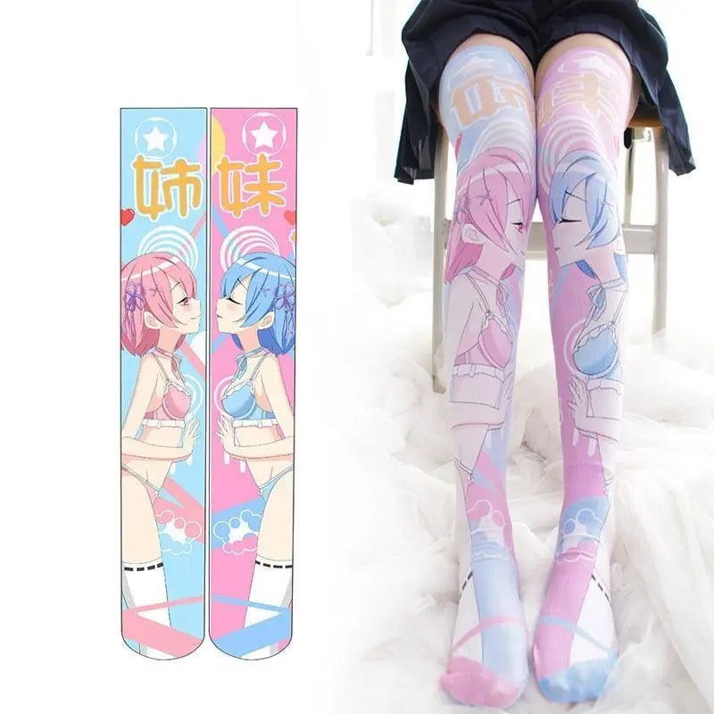 Kawaii Anime Inspired Stockings in Pastel Fairy - Kei Prints 28334609 - 1 - One - Size - Cosparty