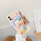 Kawaii Baby Bear iPhone Case with Pastel Rainbow Chain Strap - Cosparty
