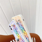 Kawaii Baby Bear iPhone Case with Pastel Rainbow Chain Strap - Cosparty