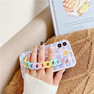 Kawaii Baby Bear iPhone Case with Pastel Rainbow Chain Strap - Cosparty