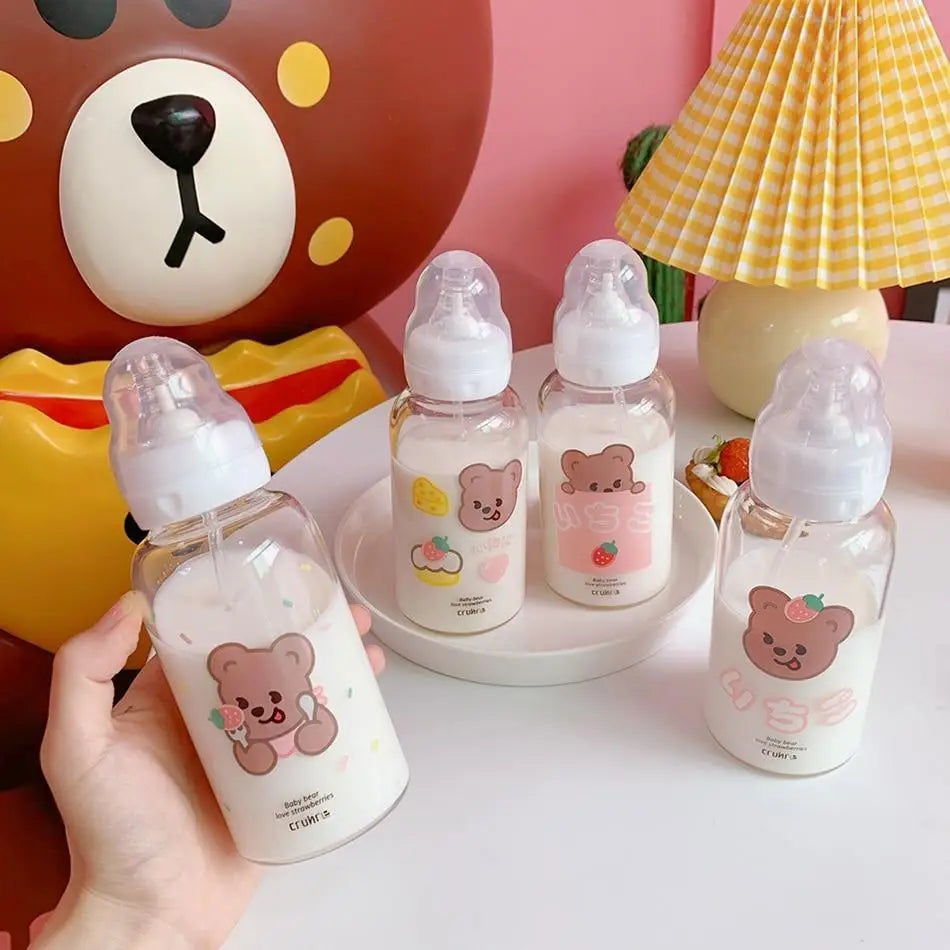 Kawaii Baby Bear Strawberry Bottles in 4 Adorable Designs - cup