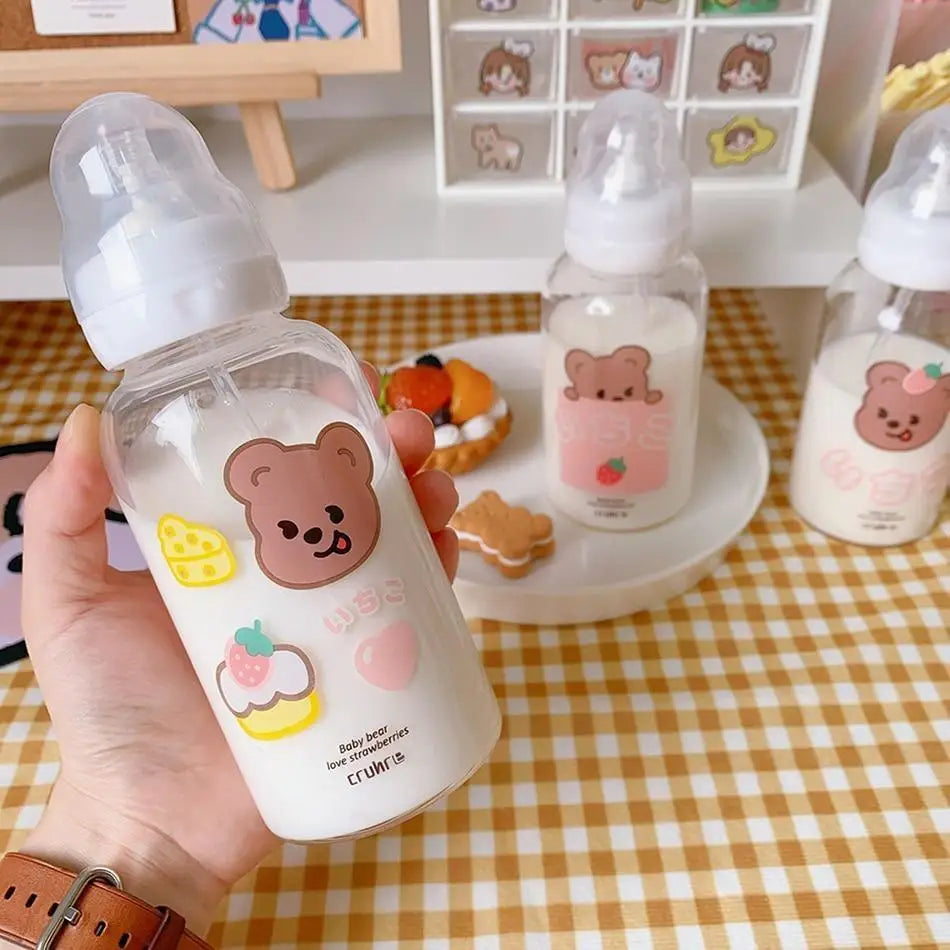 Kawaii Baby Bear Strawberry Bottles in 4 Adorable Designs - cup