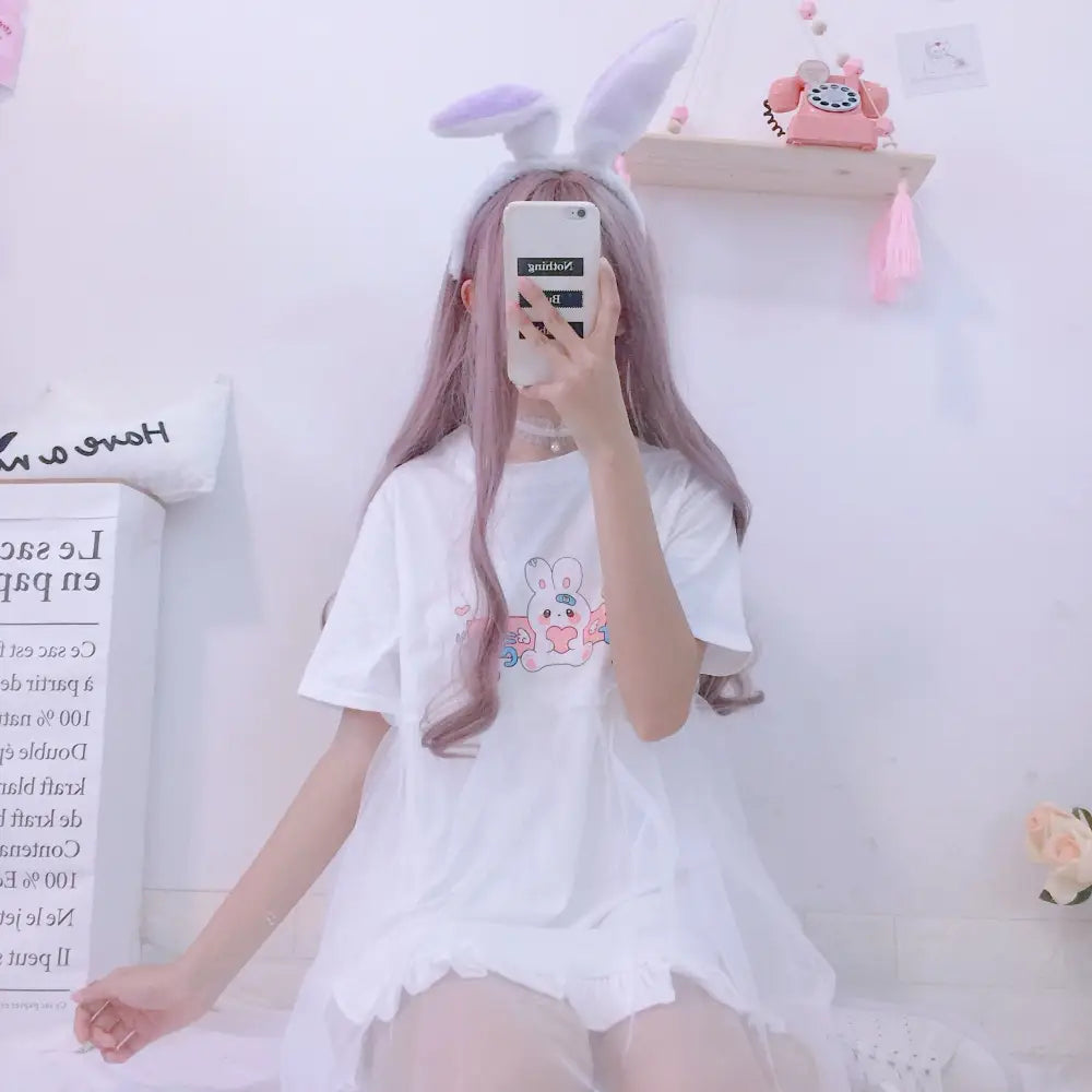 Kawaii Baby Bun Dress with Adorable Bunny Design - dress