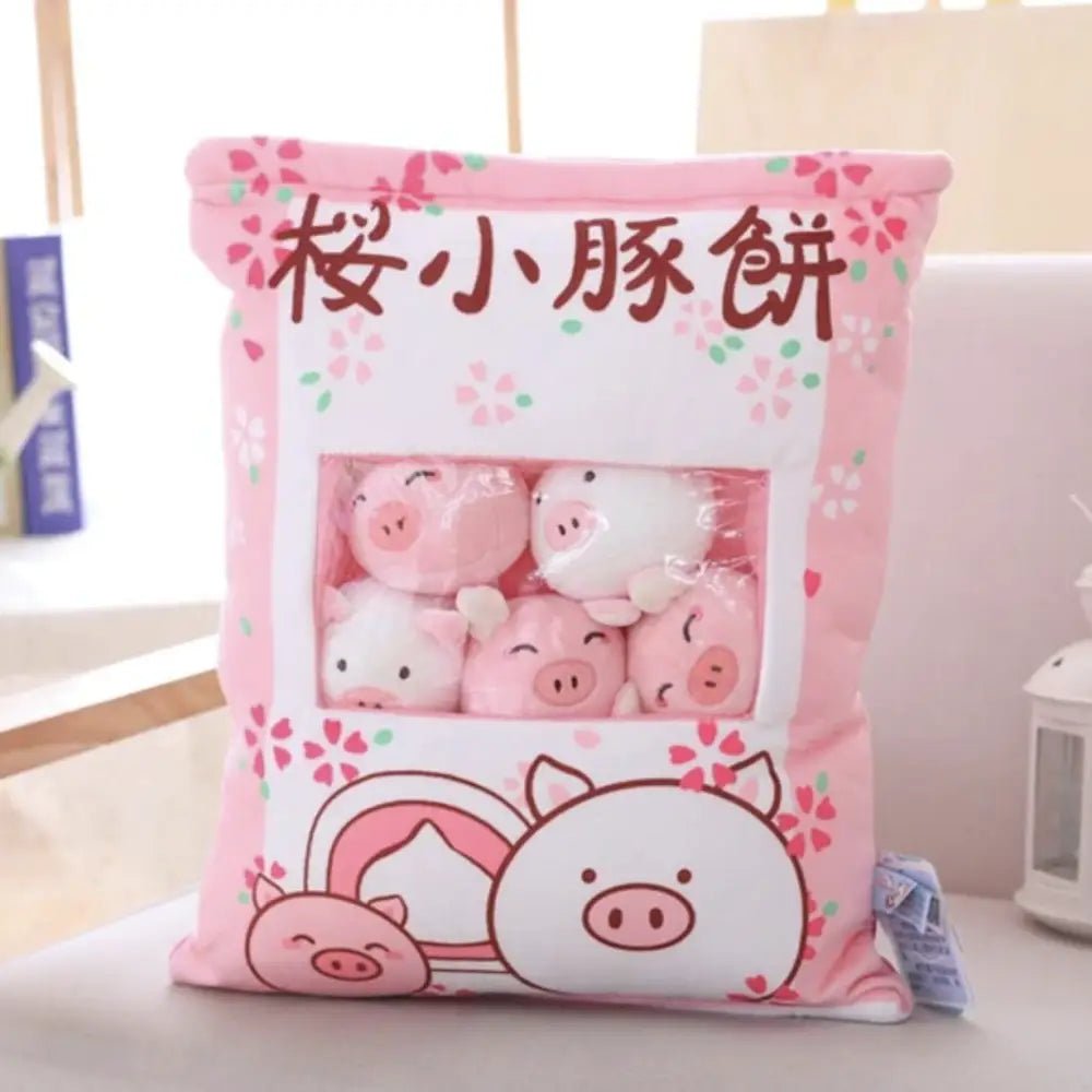 Kawaii Baby Piglet Stuffies Inside Plush Bag - Cosparty