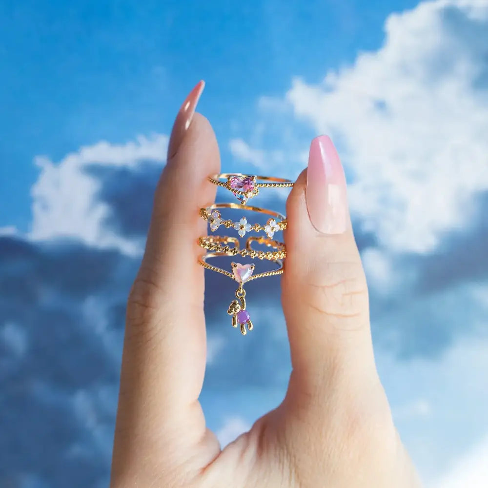 Kawaii Babydoll Rings for Whimsical Stacking and Playful Style - ring