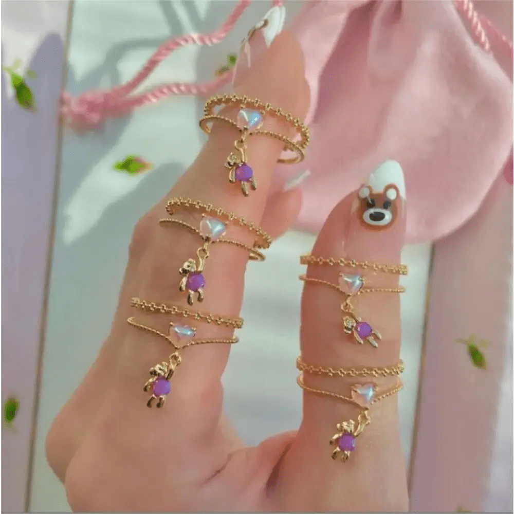Kawaii Babydoll Rings for Whimsical Stacking and Playful Style - Cosparty