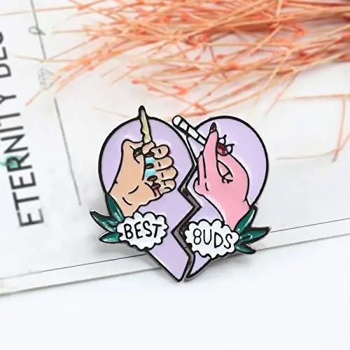 Kawaii Best Buds Enamel Pins for Ganja Babes - Cosparty