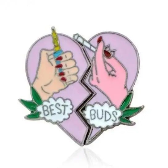 Kawaii Best Buds Enamel Pins for Ganja Babes - Cosparty