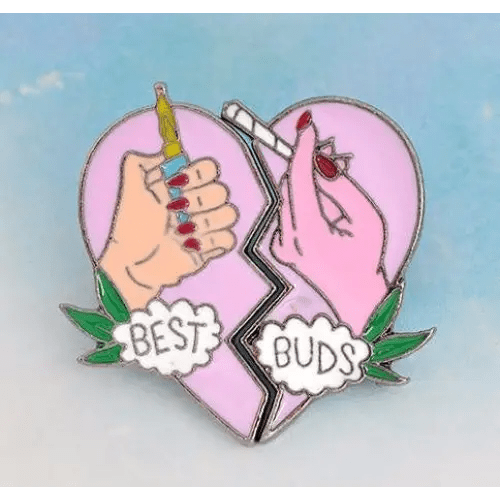 Kawaii Best Buds Enamel Pins for Ganja Babes - Cosparty