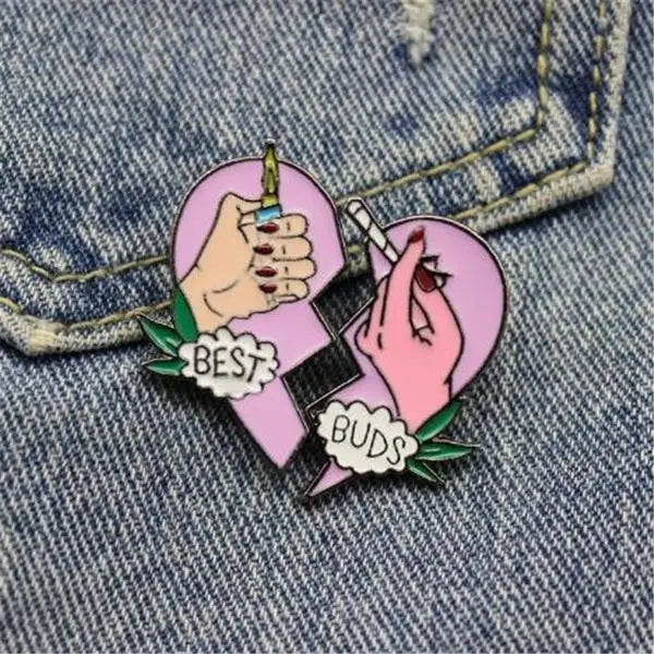 Kawaii Best Buds Enamel Pins for Ganja Babes - Pin