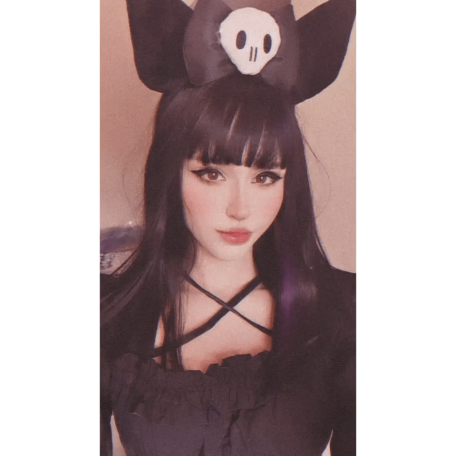 Kawaii Black and Pink Kuromi Bat Wing Headband for Halloween - Cosparty