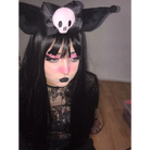 Kawaii Black and Pink Kuromi Bat Wing Headband for Halloween - headbands