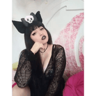 Kawaii Black and Pink Kuromi Bat Wing Headband for Halloween - Cosparty