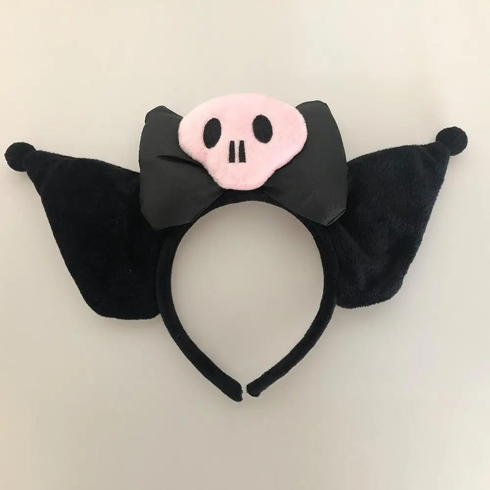 Kawaii Black and Pink Kuromi Bat Wing Headband for Halloween - headbands