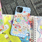 Kawaii Blue Plaid Teddy Bear iPhone Case in New Condition Org In Stock - Cosparty