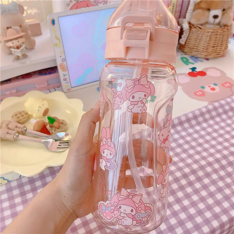 Kawaii BPA Free Plastic Water Bottle with Straw for Cospartys - My Melody - cup